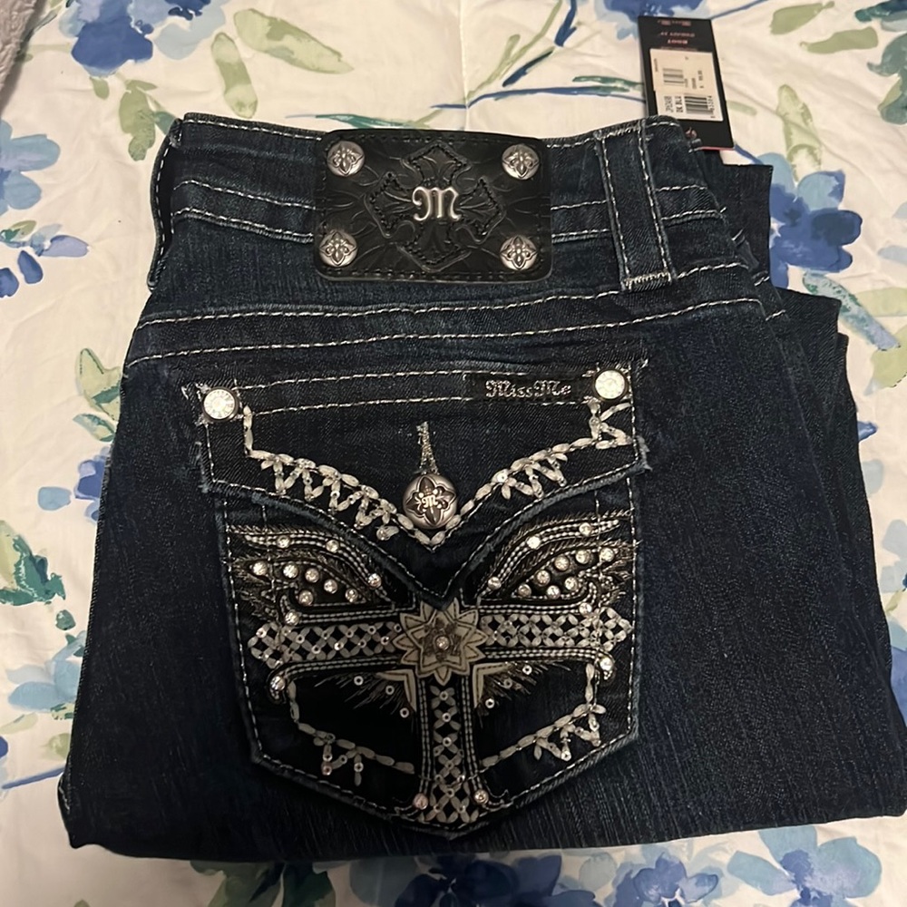Miss Me Dark Blue Jeans